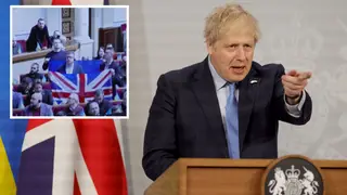 Boris Johnson said the UK and Ukraine are now "brothers and sisters" during his address to Zelenskyy's parliament