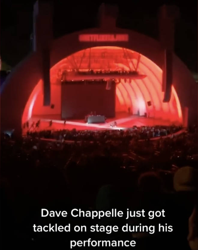 Videos show Dave Chappelle being attacked on stage.