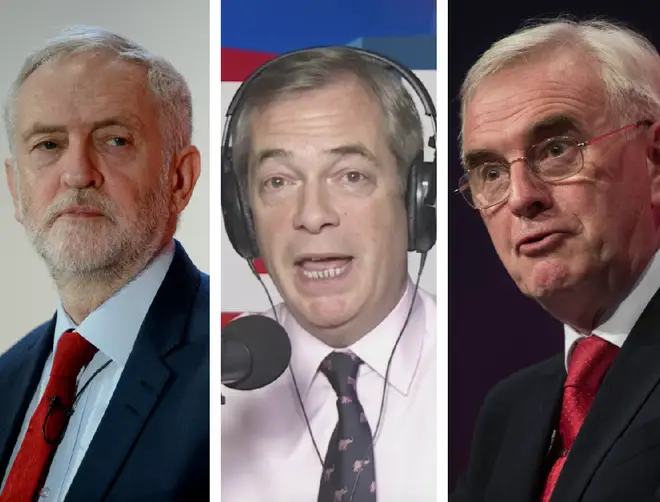 Jeremy Corbyn, John McDonnell, Nigel Farage