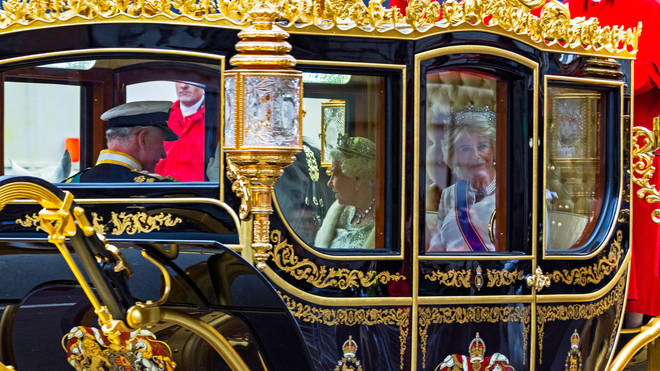 The Queen usually arrives in a carriage but has chosen a car in recent years