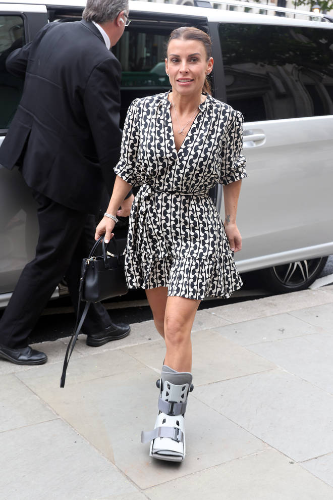 Coleen Rooney, wife of Derby County manager Wayne Rooney, arriving at the High Court on Wednesday
