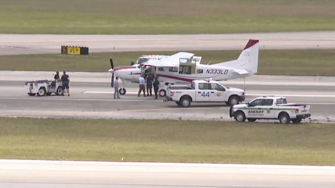 A passenger with no flying experience radioed an urgent plea for help when the pilot of a small plane fell ill off Florida’s Atlantic coast (WPTV via AP)