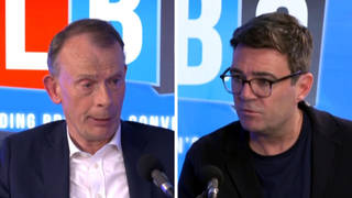 Mayor of Greater Manchester Andy Burnham appeared on LBC's Tonight with Andrew Marr.