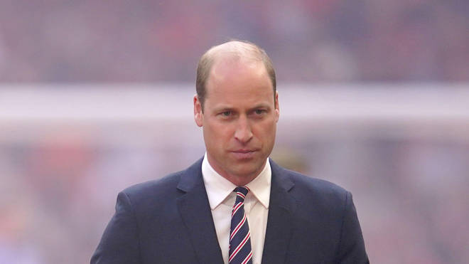 Prince William making his way on to the pitch.