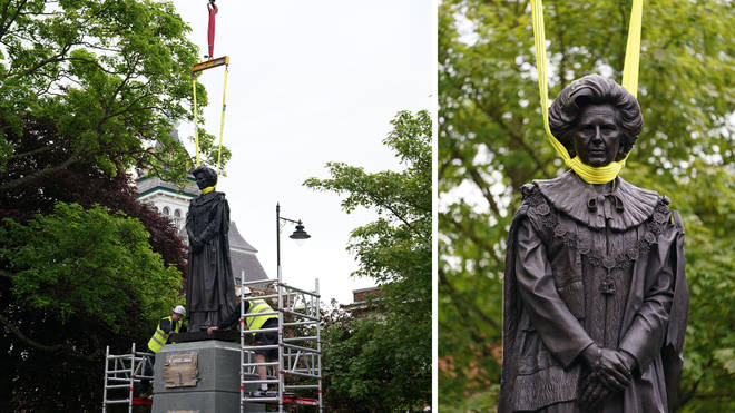 A statue of Baroness Margaret Thatcher has been unveiled in Lincolnshire