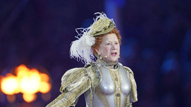 Dame Helen Mirren - once again playing a Queen of England - led the cast of entertainers