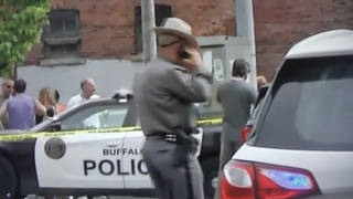 Police at the scene of the shooting in Buffalo