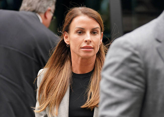 Coleen Rooney arrives at the High Court on Monday.