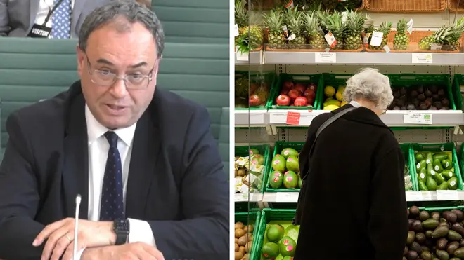 Andrew Bailey has issued a stark warning about food price rises