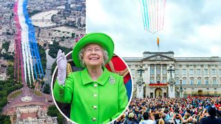 The Queen and other members of the Royal Family will watch the flypast as it arrives in London