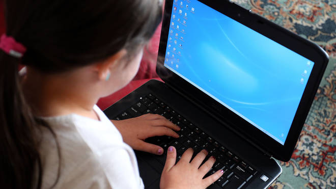 A child at a computer