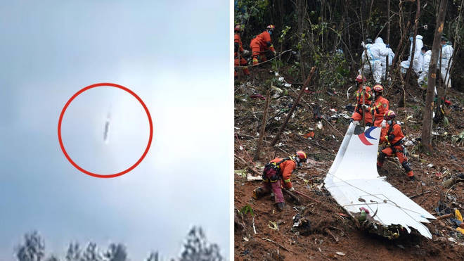 The plane nosedived into a Chinese mountain