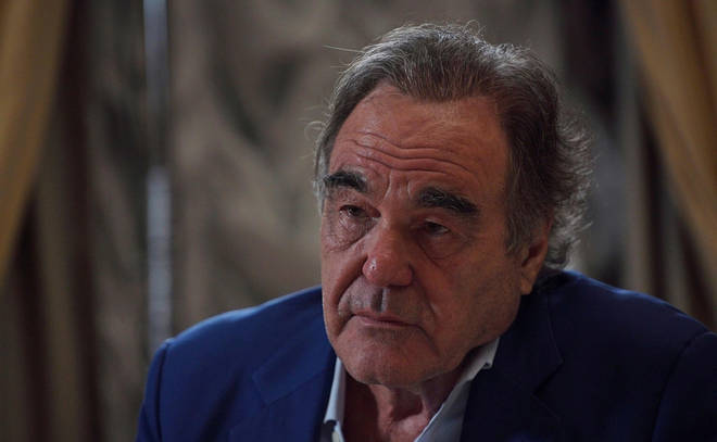 American film director Oliver Stone Russian during an interview with President Vladimir Putin.