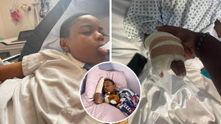 Raheem Bailey, 11, had to have his finger amputated, his mother said.