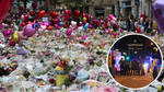 Flowers and tributes left in St Ann's Square in Manchester, folllowing the Manchester Arena terror attack