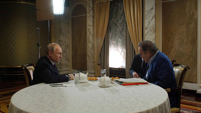 Oliver Stone (right) was granted access to the Russian leader from 2015 to 2017, conducting a range of interviews.