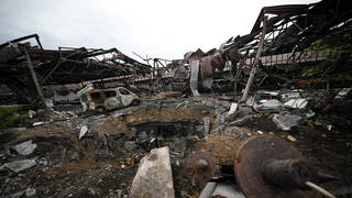 Damage in Donetsk