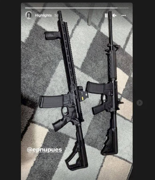 Ramos posted images of the weapons he bough on Instagram