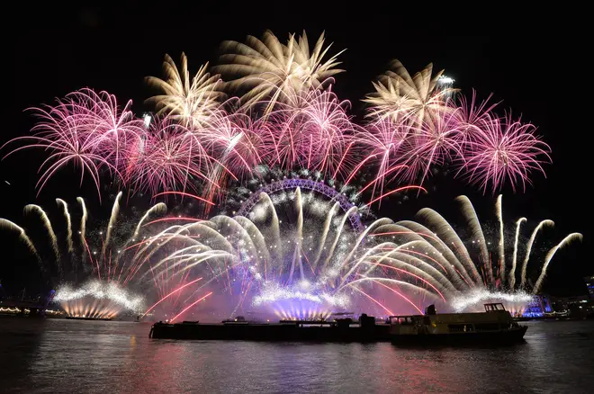 New Year's Fireworks in central London
