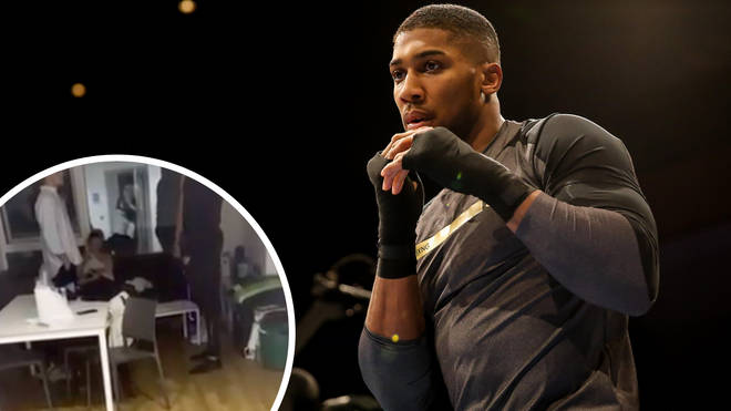 Anthony Joshua confronted a group of university students in their flat