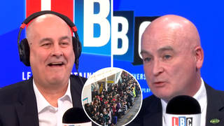 The chief of the RMT Union warned LBC's Iain Dale not to 'throw rail workers pay at him'