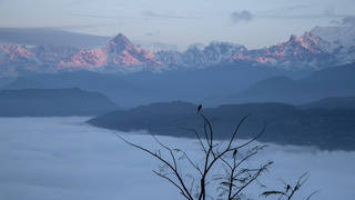 A mountain range near Pokhara, Nepal