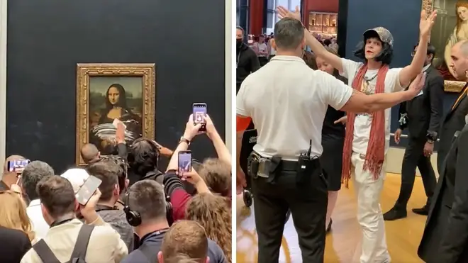 A man smeared cake across the Mona Lisa