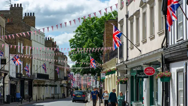Eton, in Berkshire, just down the road from Windsor, is ready to go with its bunting