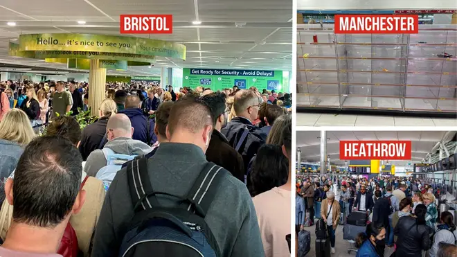 Customers face delays and cancellations at Bristol, Manchester and London airports.