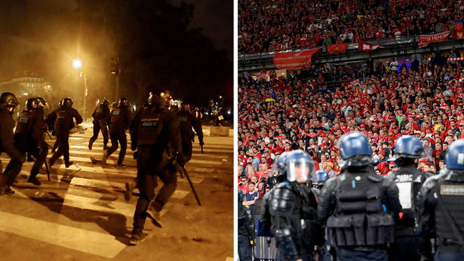 Liverpool fans were subjected to pepper spraying by police