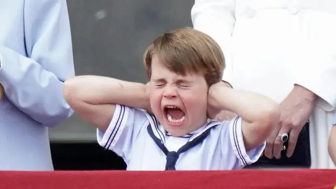 Prince Louis reacted to the loud planes during the flypast