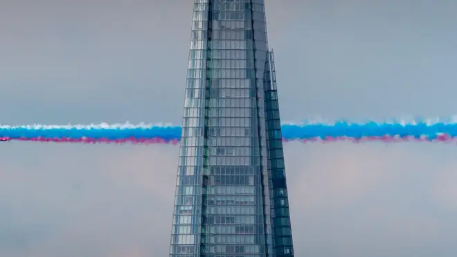 Red Arrows left an impressive display over London
