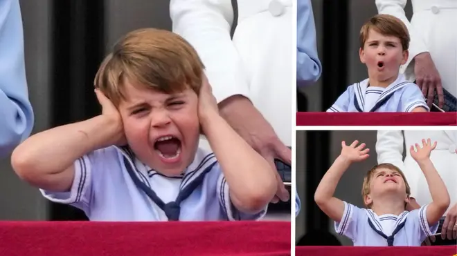 Prince Louis stole the show during his appearance on the Buckingham Palace balcony as the Trooping the Colour flypast left the young royal in awe.