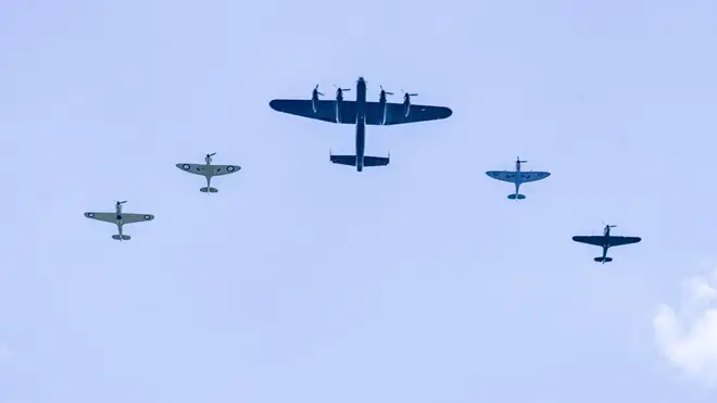 The flypast also featured historic aircraft