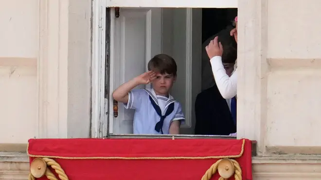 Prince Louis watches the Trooping of the Colour ceremony at Horse Guards Parade