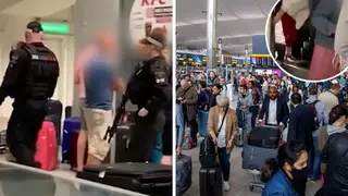 Passengers took matters into their own hands at the baggage carousel