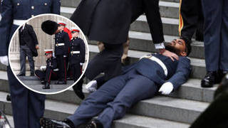 Five guards fainted during the ceremony