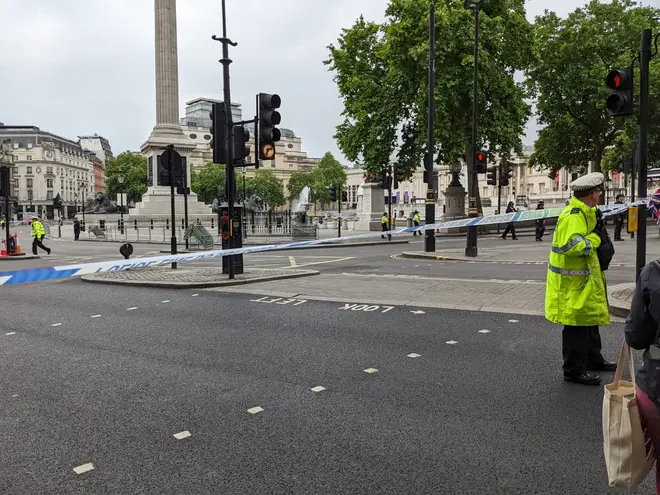 A police cordon was in place