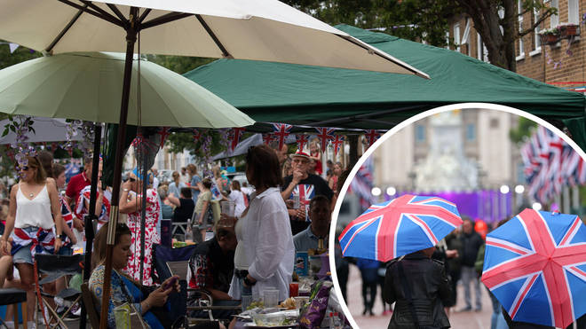 The UK will be battered by storms on Sunday, right as thousands of street parties are held across the country