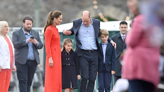 Kate and William arrived at Cardiff Castle with their two oldest childre
