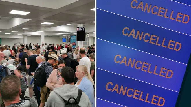Aiports are packed as holidaymakers rush home while several outgoing flights have been cancelled.