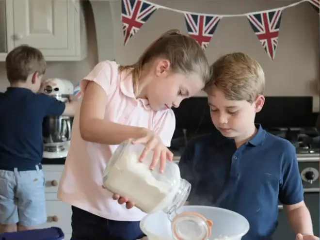 The three children all played their part in the baking