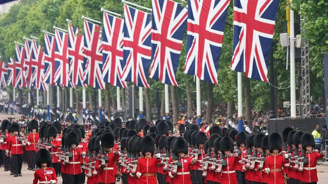 British troops taking part in the Queen's Jubilee Pageant