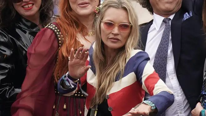 Kate Moss was one of a number of celebrities who took part in the procession.