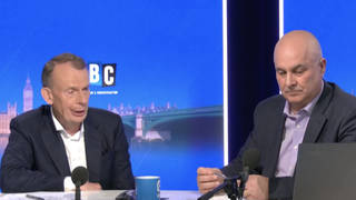 Andrew Marr and Iain Dale react as the result of the vote comes in
