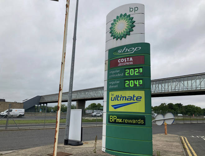 Petrol prices have gone above £2 per litre at this filling station