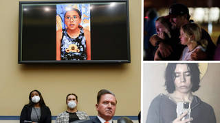 Miah Cerrillo, 11 (top left) explained how she covered herself in blood in order to survive