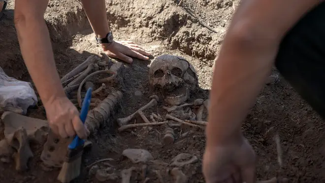 Archaeology students were warned about images of dead bodies and human remains