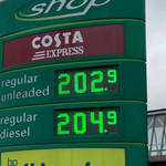 Fuel prices soared again, meaning the refill for an average family car shot above ￡100