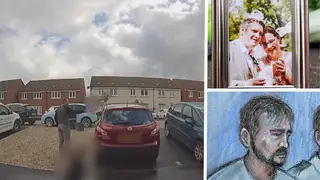 Moment ex-soldier confronts neighbour in parking row months before double killing